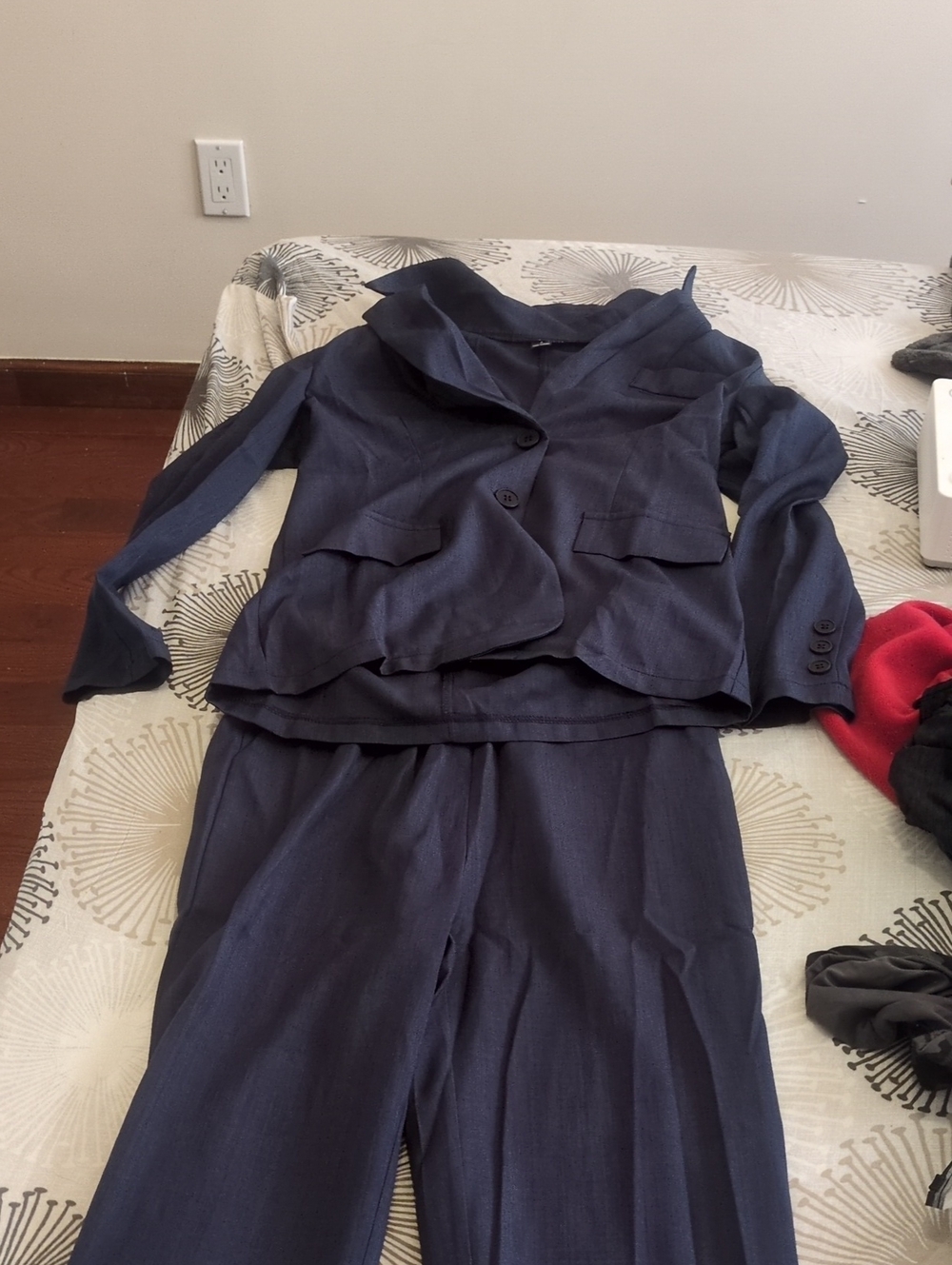 Navy Two-Piece Women's Suit Jacket & Pants